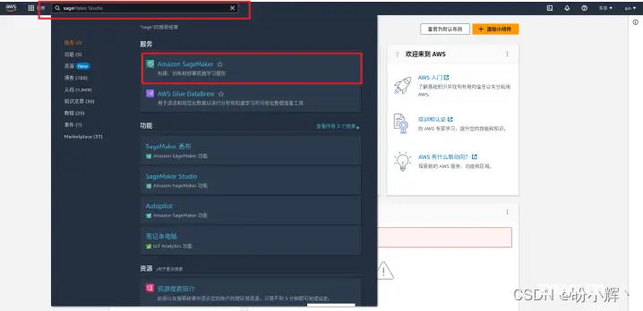 进入Amazon SageMake服务
