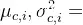 \mu _{c,i},\sigma ^{2}_{c,i}