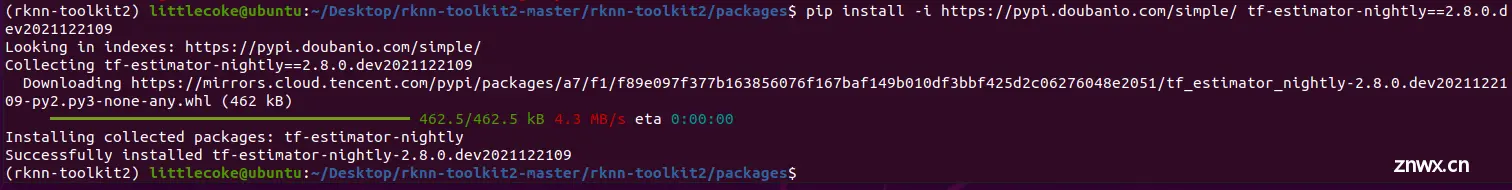 Ubuntu 20.04安装RKNN-Toolkit2出现tf-estimator-nightly==2.8.0.dev2021122109找不到的问题