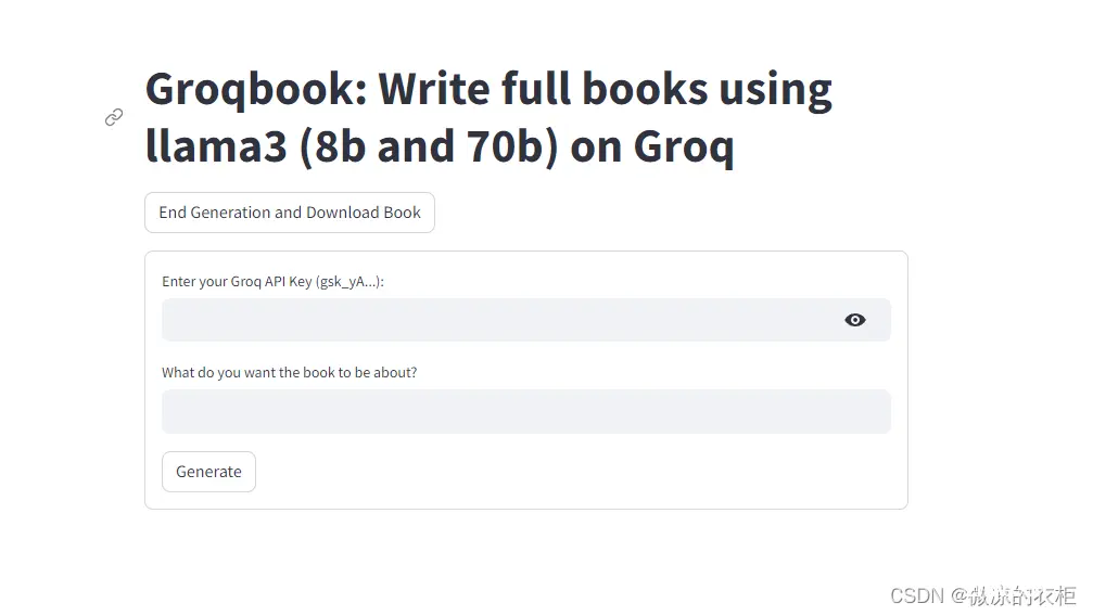 Groqbook：AI写书神器，基于Llama3几秒钟生成完整书籍