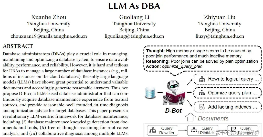 【IT资讯速递】清华大学推出 D-Bot，用 AI 大模型协助管理数据库；ChatGPT 与 Stack Overflow 的对决；免费在线AI工具LeiaPix:一键将图片转3D动画