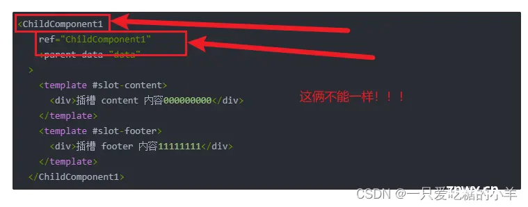 vue3传属性时报错 [Vue warn]: Component is missing template or render function.