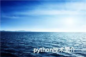 python技术简介（三） 