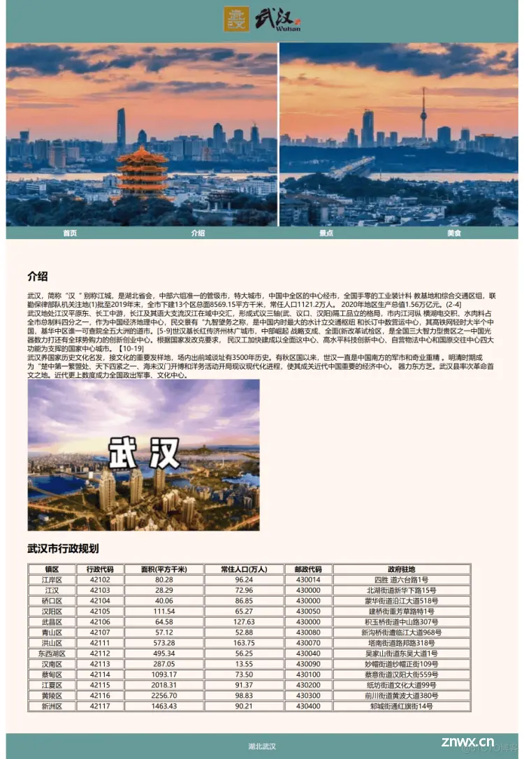 关于我的家乡html网页设计完整版,10个以家乡为主题的网页设计与实现_网页设计_04