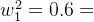 w_{1}^{2}=0.6