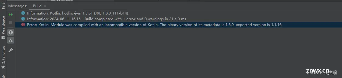 Error:Kotlin: Module was compiled with an incompatible version of Kotlin.