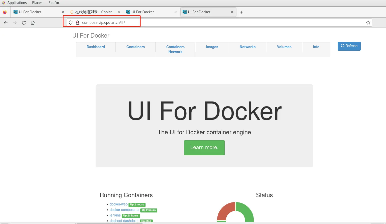 如何在CentOS搭建docker compose ui可视化工具并无公网IP远程管理容器