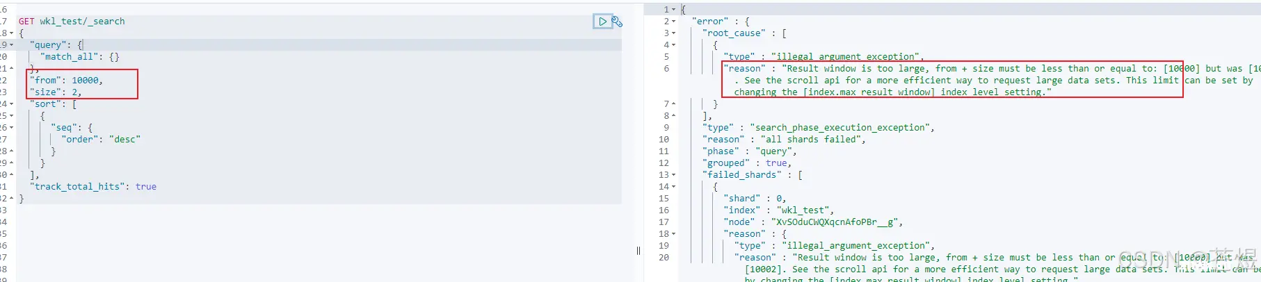 elasticsearch 查询超10000的解决方案