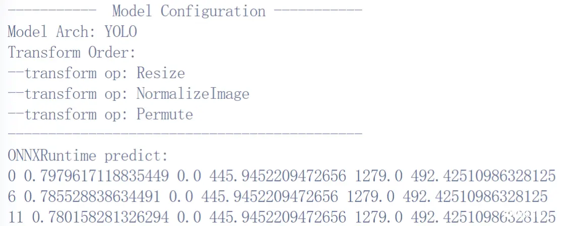 onnxruntime推理结果