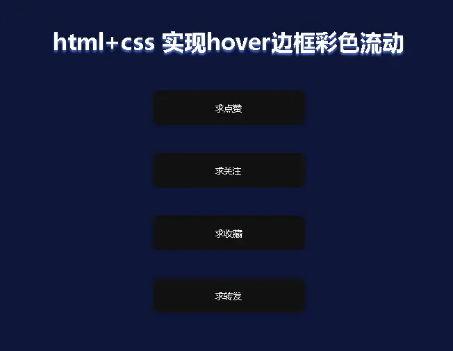 实现hover边框彩色流动效果展示