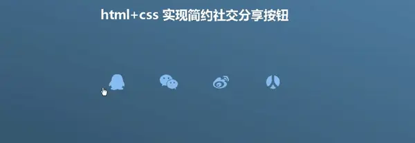 html+css 实现简约社交分享按钮效果