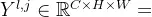 Y^{l,j}\in \mathbb{R}^{C\times H\times W}