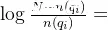 \log\frac{N-n(q_i)}{n(q_i)}