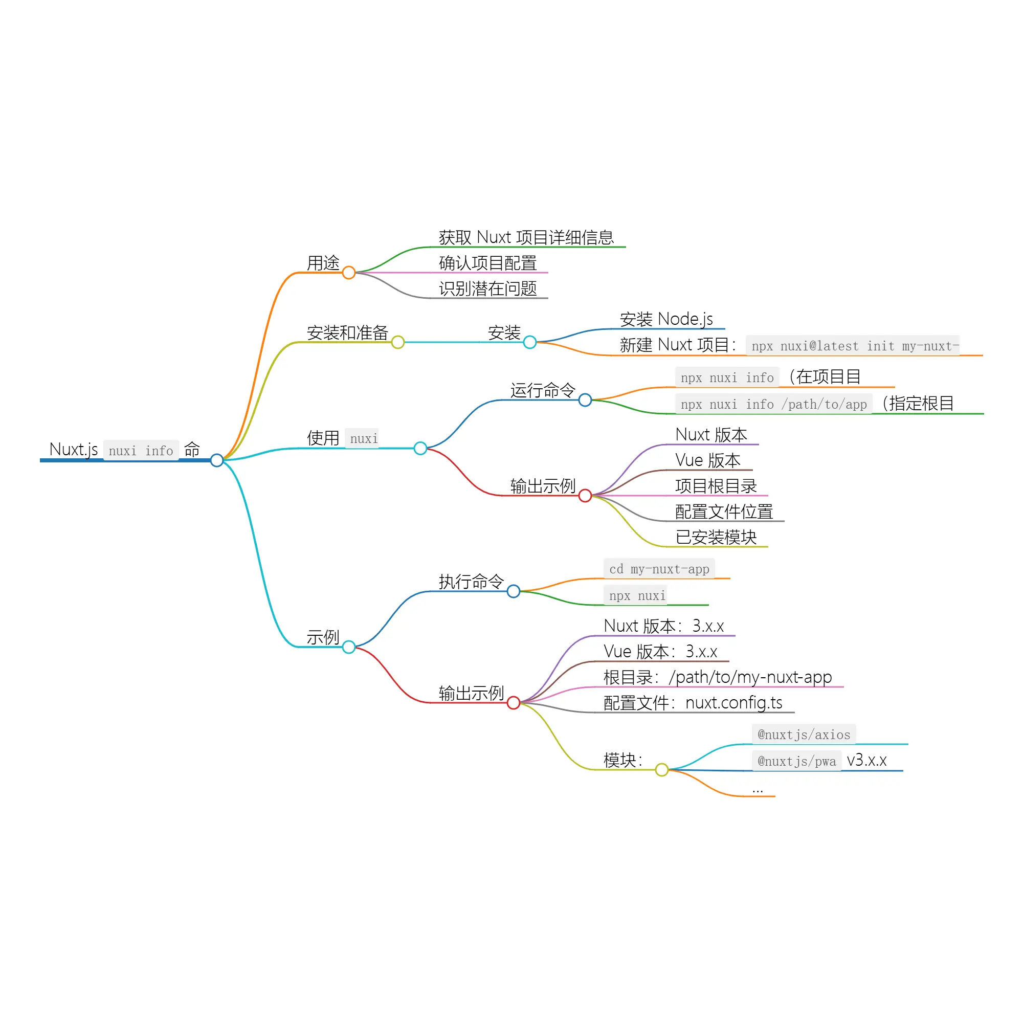 使用 nuxi info 查看 Nuxt 项目详细信息 