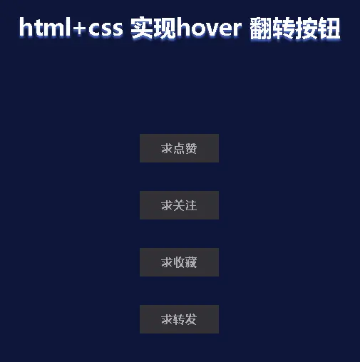 html+css 实现hover 翻转按钮