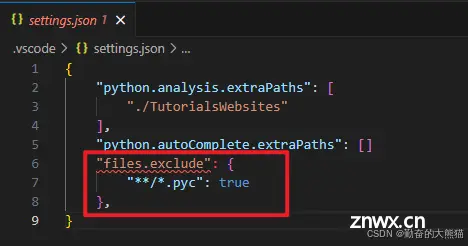 VS code EXPLORER 中不显示指定文件及文件夹设置（如.pyc, __pycache__, .vscode 文件）