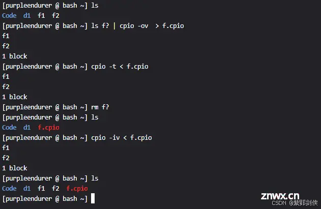 Linux shell编程学习笔记79：cpio命令——文件和目录归档工具（下）