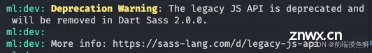 【报错】Deprecation Warning: The legacy JS API is deprecated and will be removed in Dart Sass 2.0.0