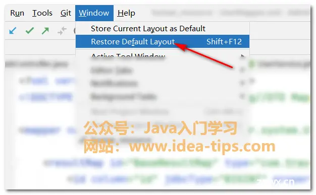 IDEA如何还原默认布局 